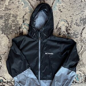 Columbia Two-Tone Hooded Jacket in Black and Gray